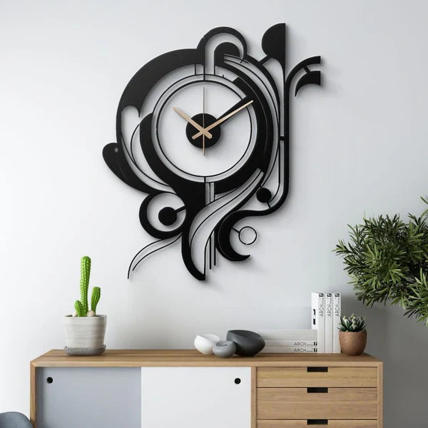 Horloge murale en métal d'inspiration Art Déco