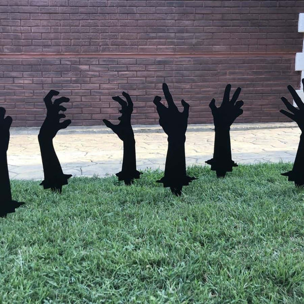Décoration de jardin en métal Mains de zombie, Décoration d'Halloween