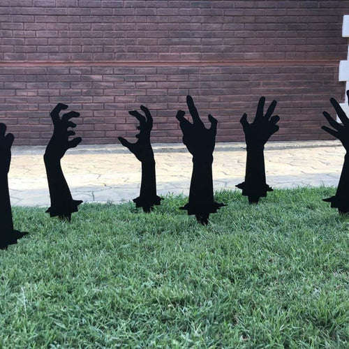 Décoration de jardin en métal Mains de zombie, Décoration d'Halloween