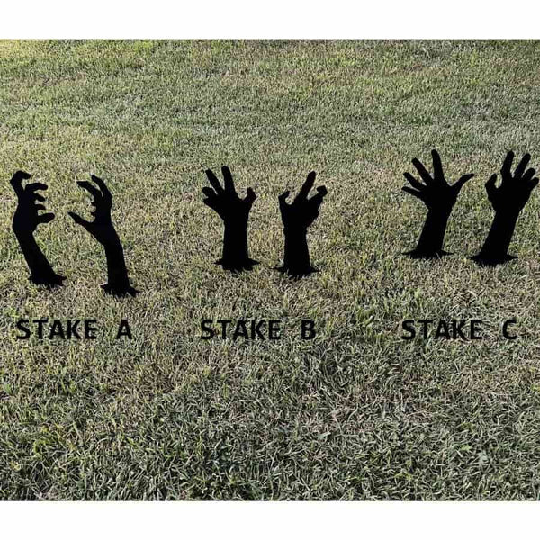 Décoration de jardin en métal Mains de zombie, Décoration d'Halloween